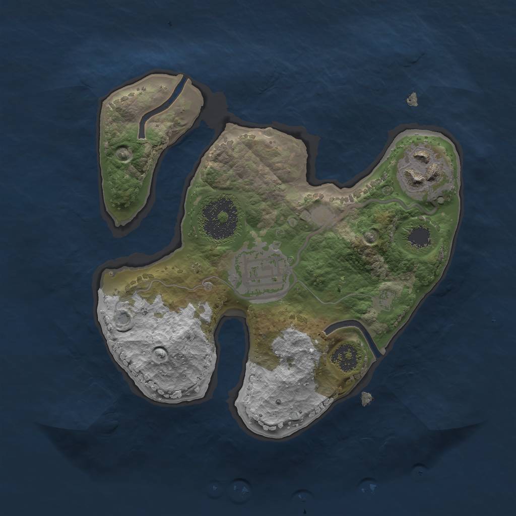 Rust Map: Procedural Map, Size: 2000, Seed: 33, 4 Monuments