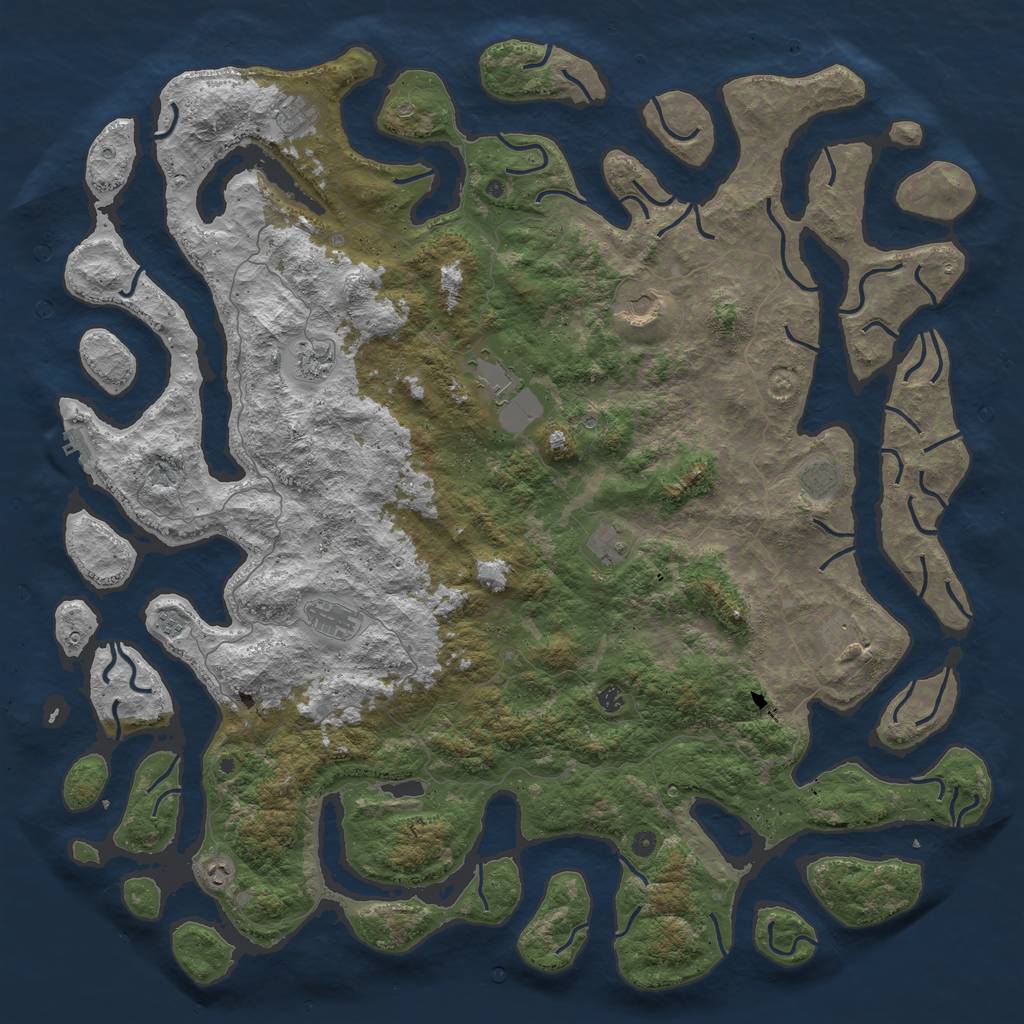 Rust Map: Procedural Map, Size: 6000, Seed: 2147342943, 15 Monuments