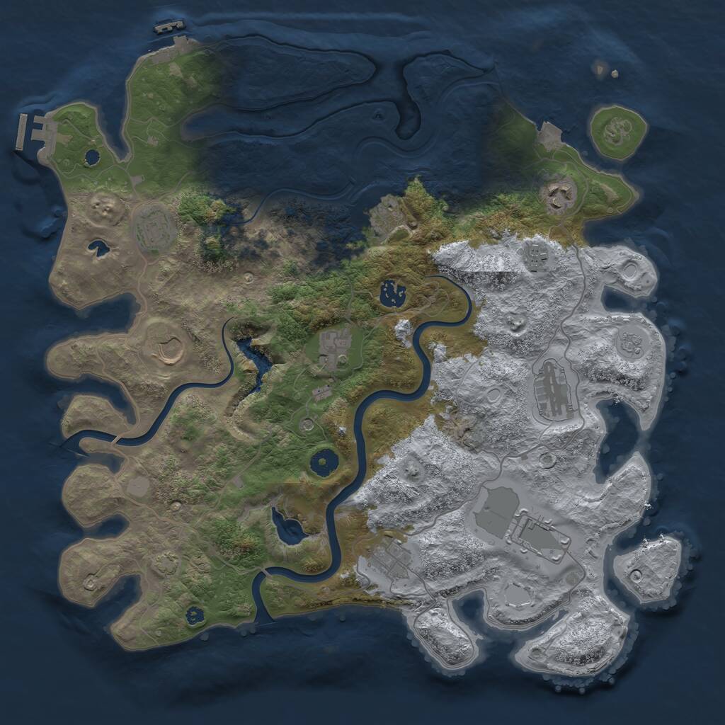 Rust Map: Procedural Map, Size: 4000, Seed: 16982456, 16 Monuments