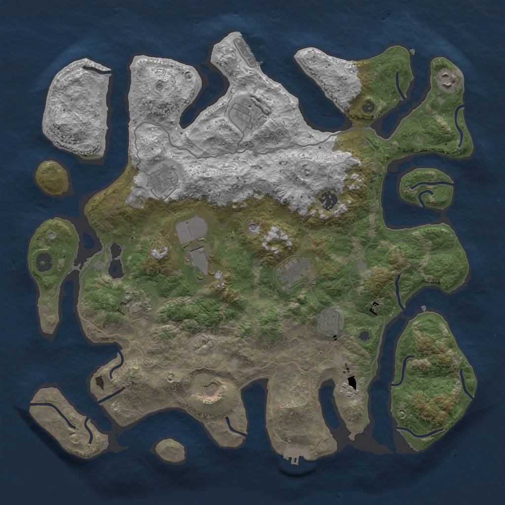 Rust Map: Procedural Map, Size: 4250, Seed: 1724327854, 15 Monuments