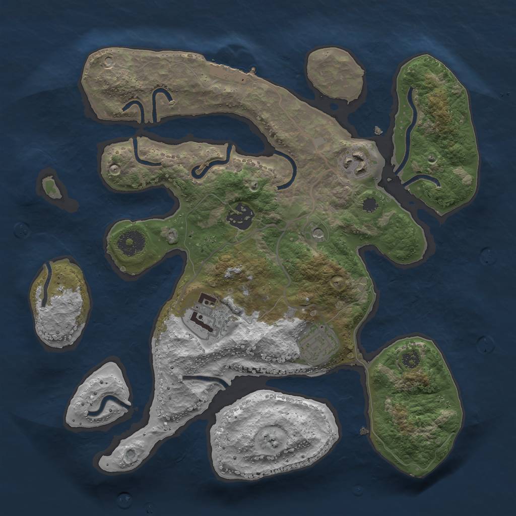 Rust Map: Procedural Map, Size: 3000, Seed: 1527122508, 8 Monuments