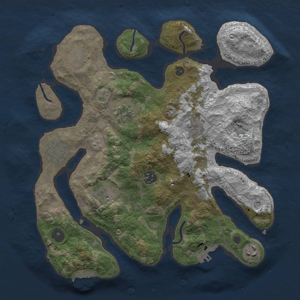 Rust Map: Procedural Map, Size: 3400, Seed: 2140493919, 13 Monuments