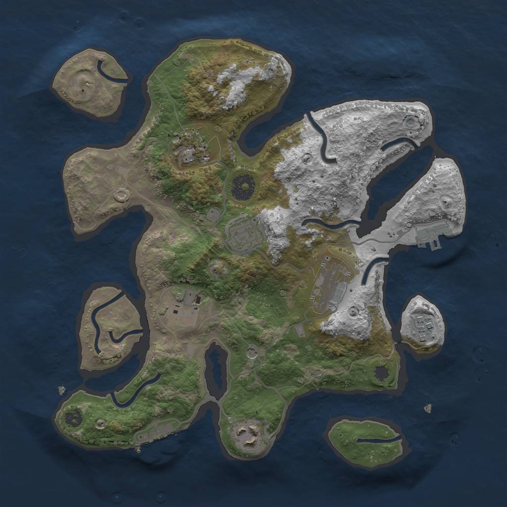 Rust Map: Procedural Map, Size: 3000, Seed: 958664083, 11 Monuments