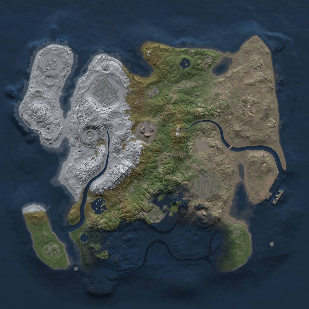 Rust Map: Procedural Map, Size: 3000, Seed: 371681509, 12 Monuments