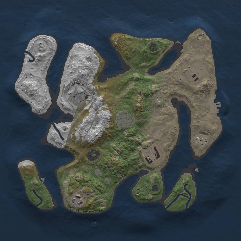 Rust Map: Procedural Map, Size: 3000, Seed: 371681509, 10 Monuments