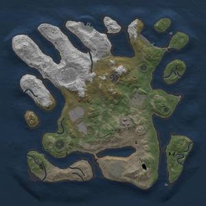 Thumbnail Rust Map: Procedural Map, Size: 3500, Seed: 303919, 12 Monuments