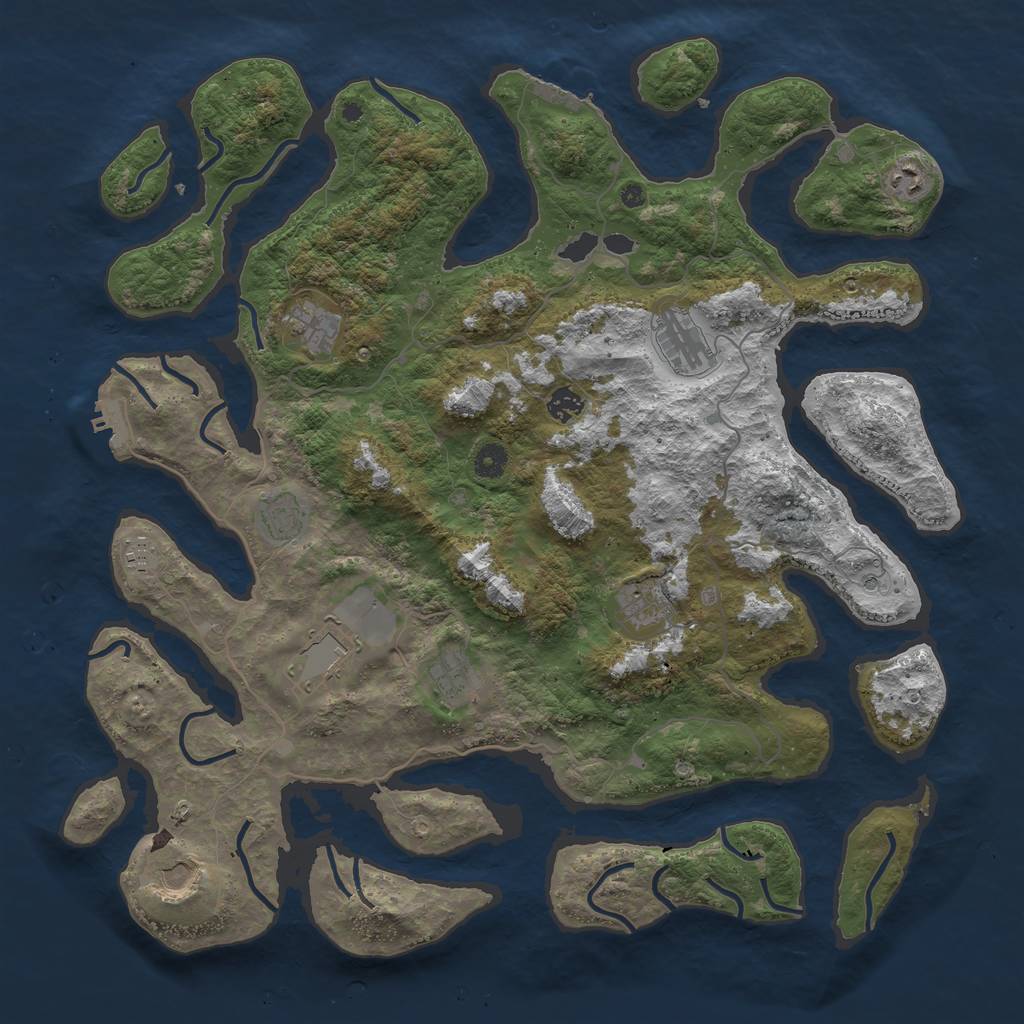 Rust Map: Procedural Map, Size: 4500, Seed: 981675, 15 Monuments