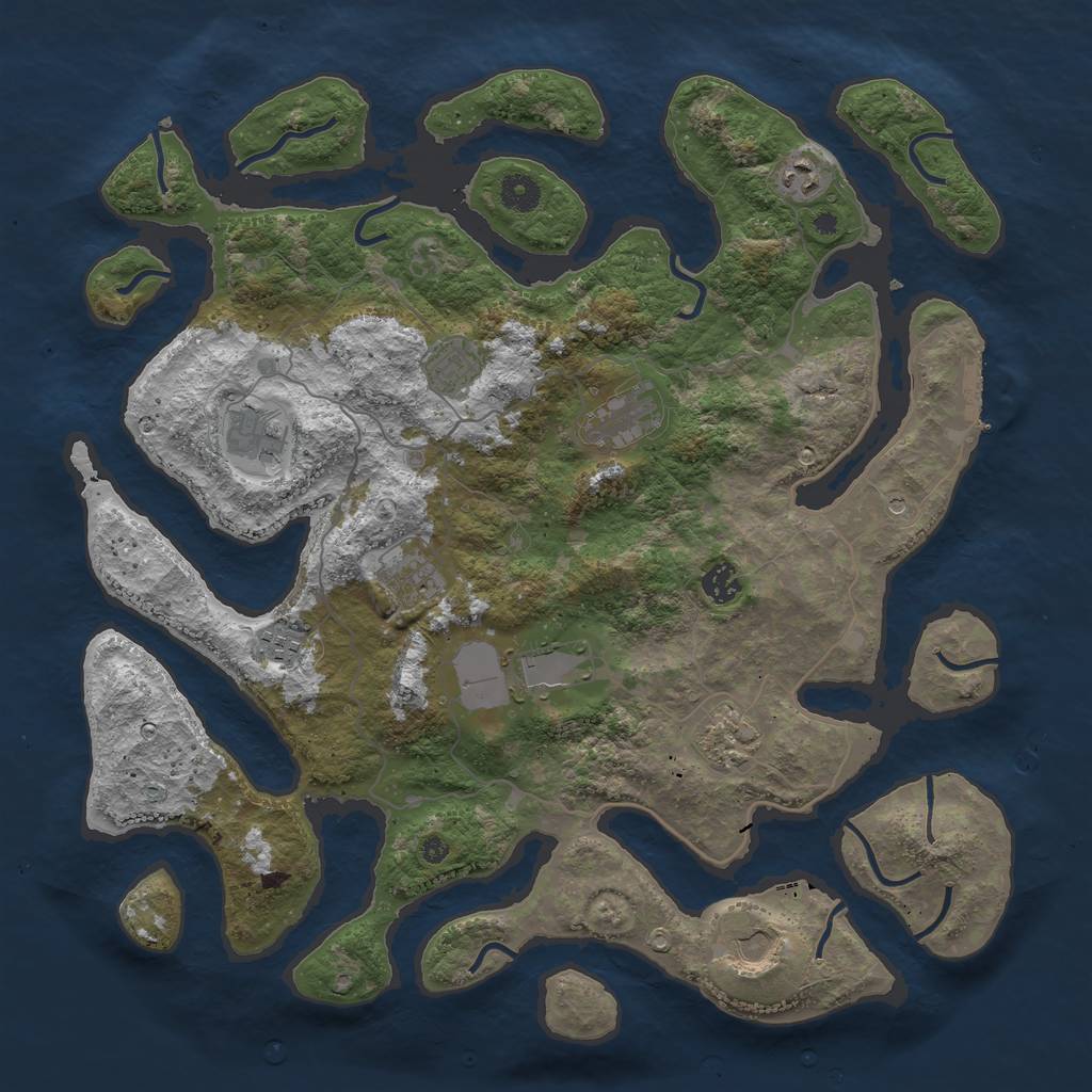 Rust Map: Procedural Map, Size: 4200, Seed: 5634222, 14 Monuments