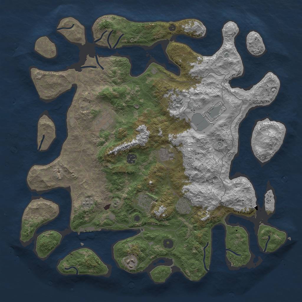 Rust Map: Procedural Map, Size: 4500, Seed: 1526794449, 13 Monuments