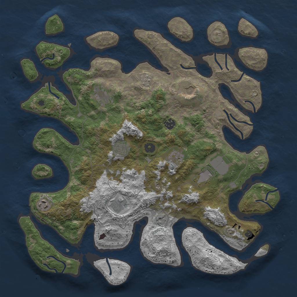 Rust Map: Procedural Map, Size: 4200, Seed: 2546, 12 Monuments