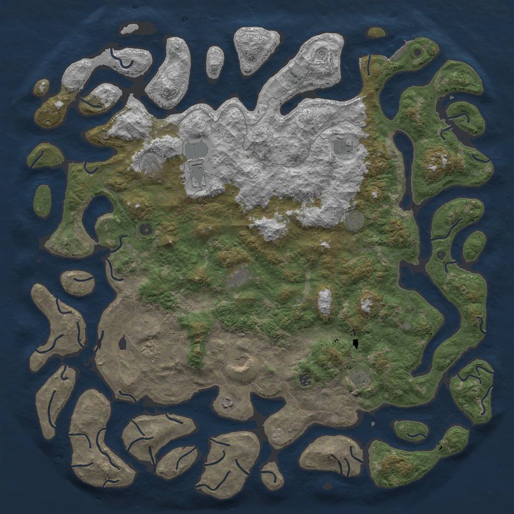 Rust Map: Procedural Map, Size: 6000, Seed: 233, 15 Monuments