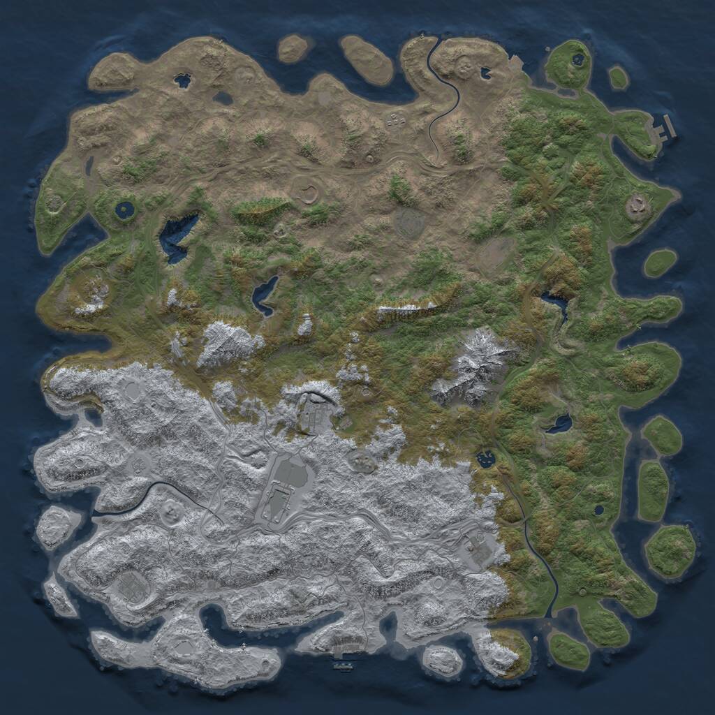 Rust Map: Procedural Map, Size: 6000, Seed: 4985168, 17 Monuments