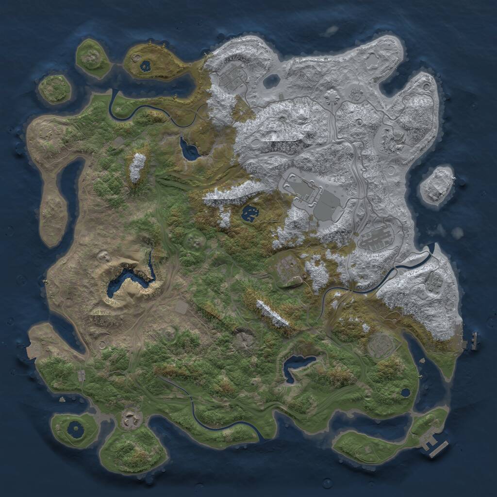 Rust Map: Procedural Map, Size: 4500, Seed: 1514, 15 Monuments