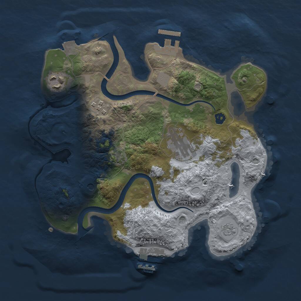 Rust Map: Procedural Map, Size: 2700, Seed: 915438394, 9 Monuments