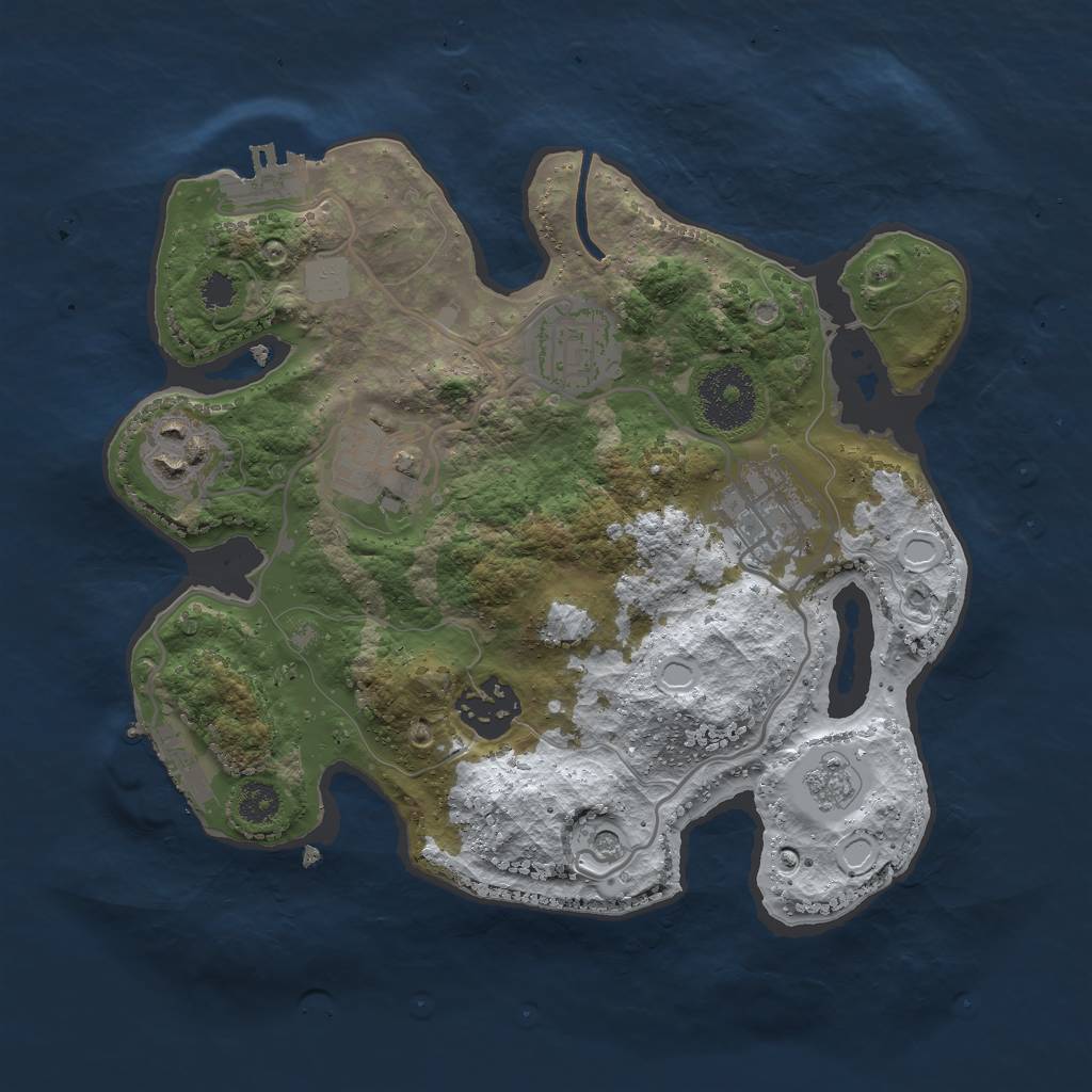 Rust Map: Procedural Map, Size: 2700, Seed: 915438394, 14 Monuments