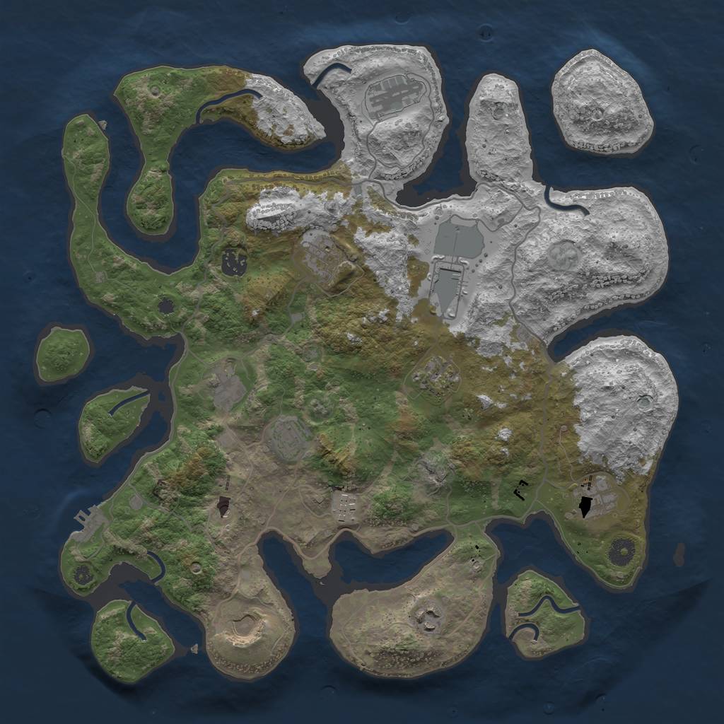 Rust Map: Procedural Map, Size: 4000, Seed: 4368, 15 Monuments