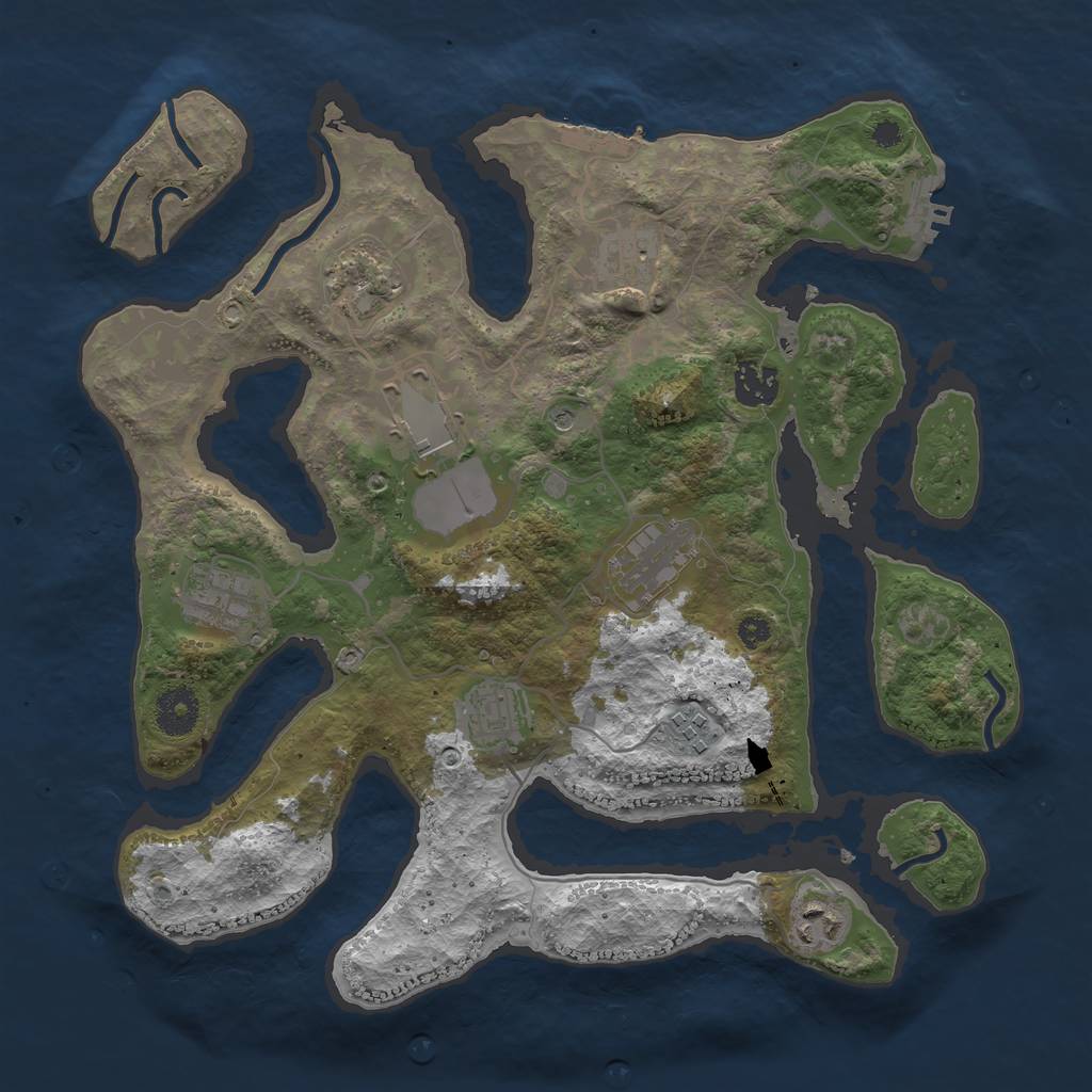 Rust Map: Procedural Map, Size: 3500, Seed: 1134986457, 14 Monuments