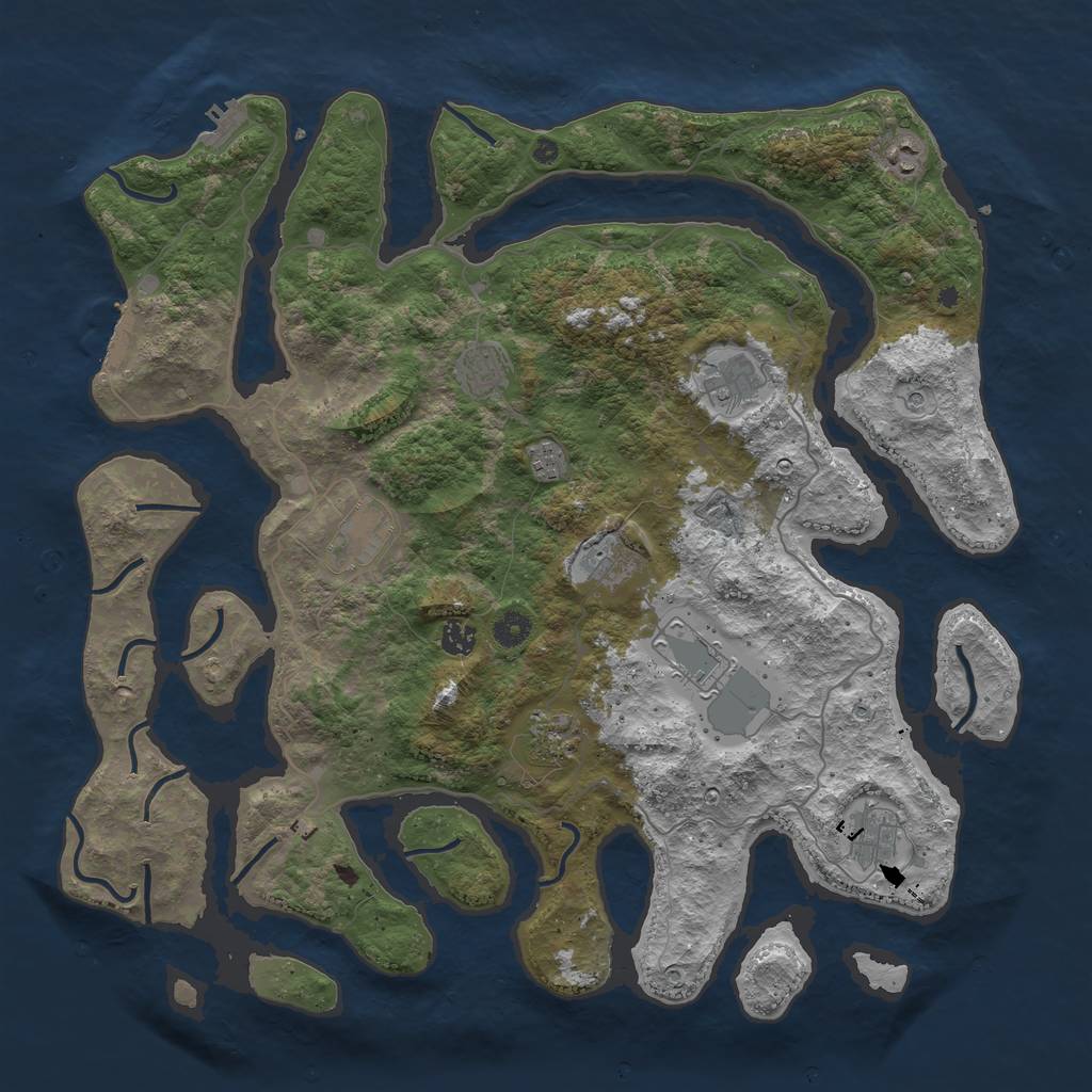 Rust Map: Procedural Map, Size: 4500, Seed: 13523216, 15 Monuments