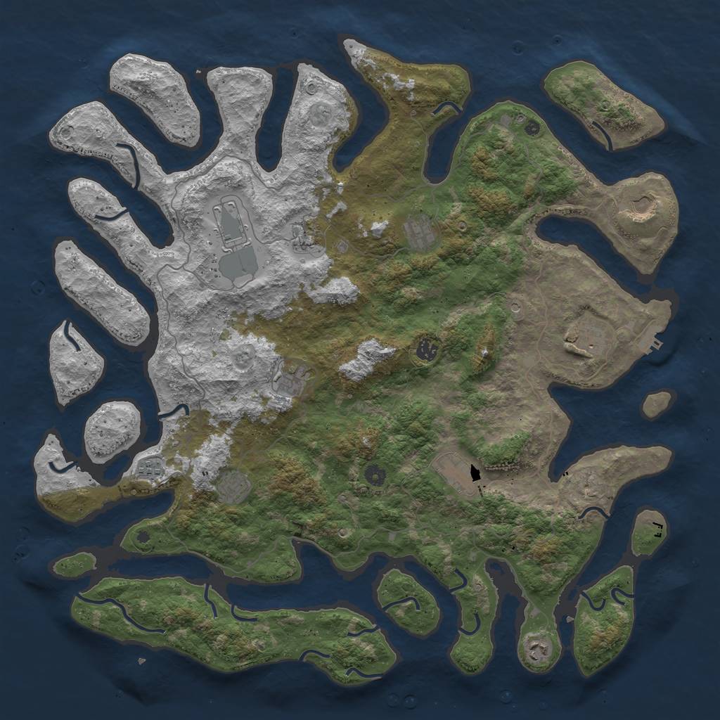 Rust Map: Procedural Map, Size: 5000, Seed: 9114524, 15 Monuments