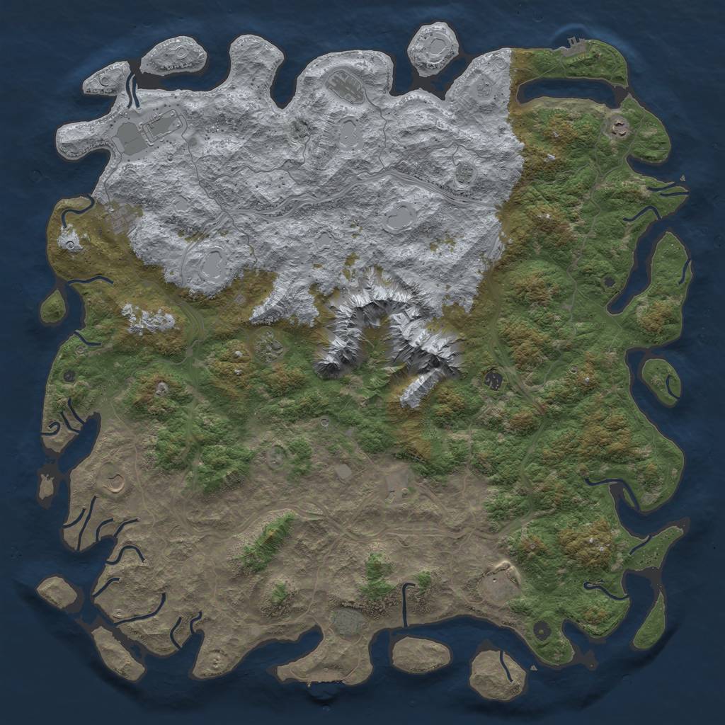 Rust Map: Procedural Map, Size: 6000, Seed: 1887986511, 20 Monuments