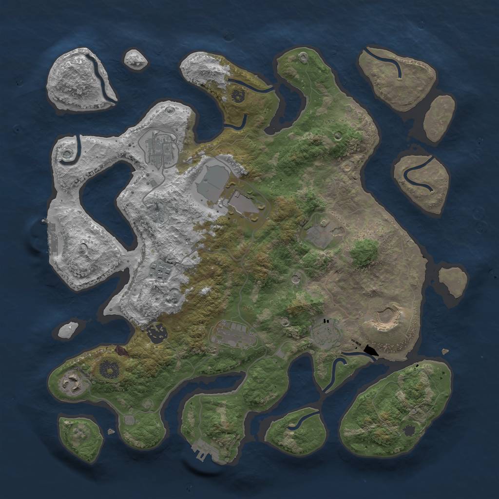 Rust Map: Procedural Map, Size: 3750, Seed: 1256348, 14 Monuments