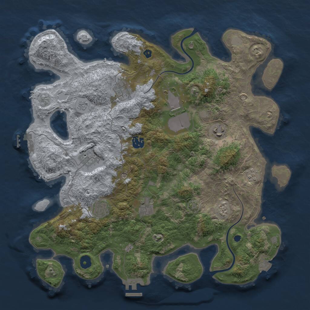 Rust Map: Procedural Map, Size: 3750, Seed: 1256348, 14 Monuments