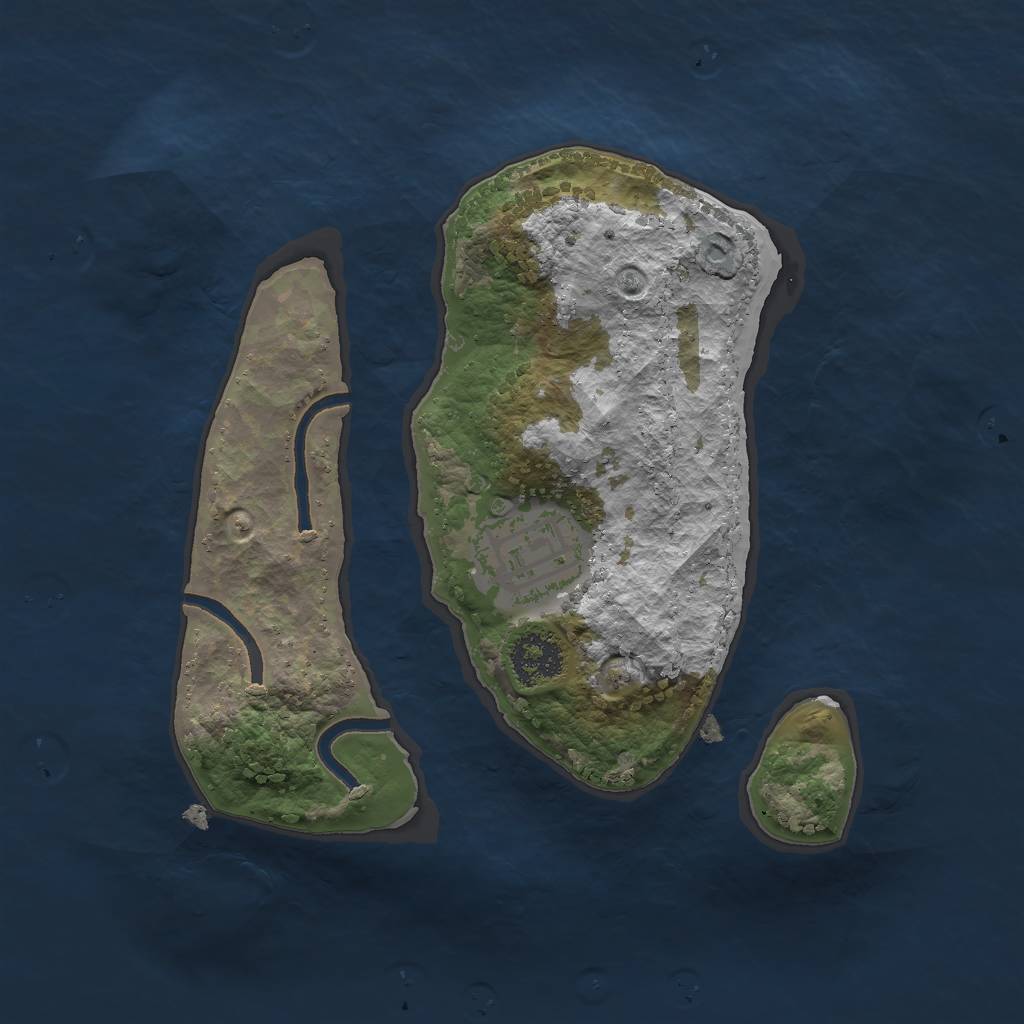 Rust Map: Procedural Map, Size: 2000, Seed: 29238964, 3 Monuments