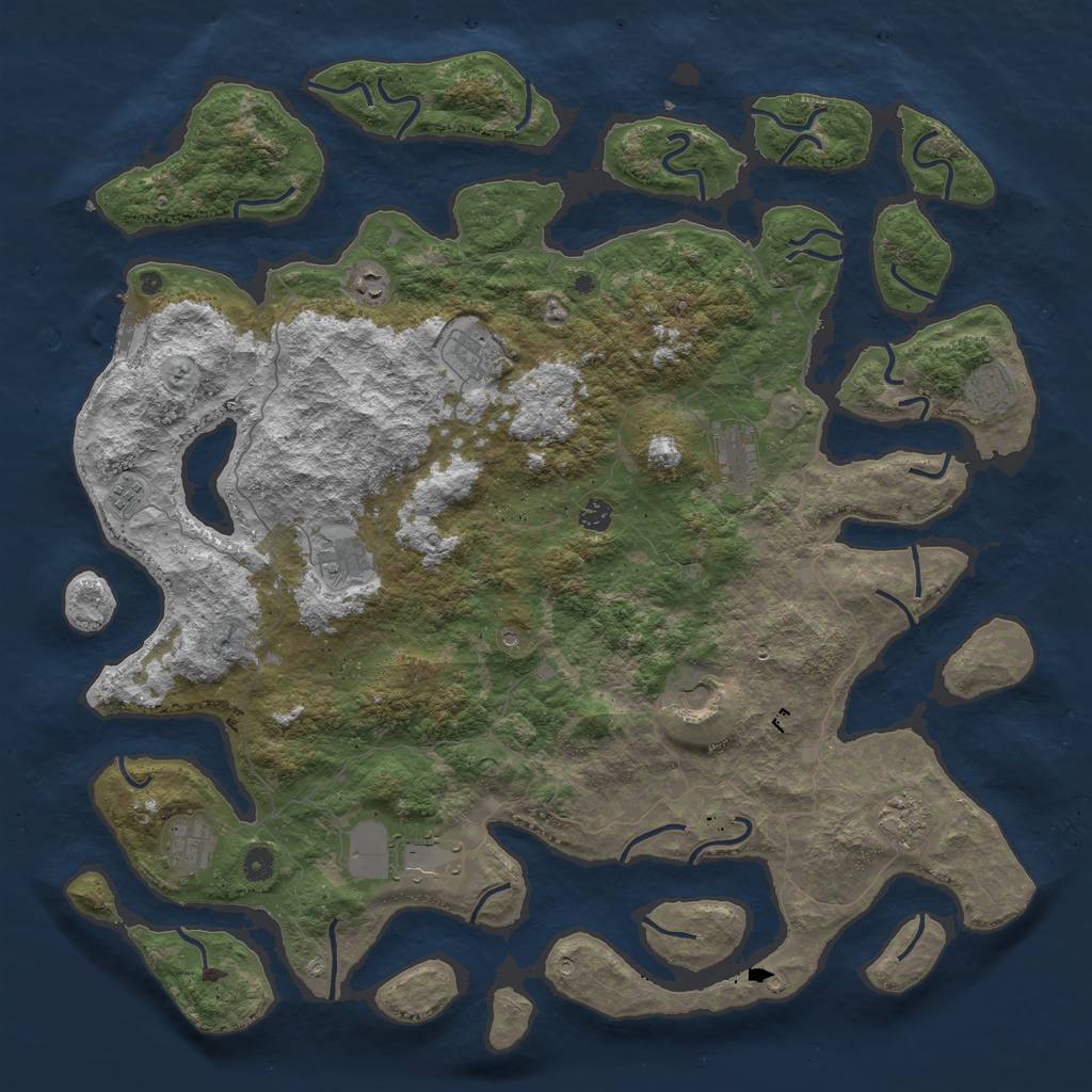 Rust Map: Procedural Map, Size: 5000, Seed: 691203, 15 Monuments