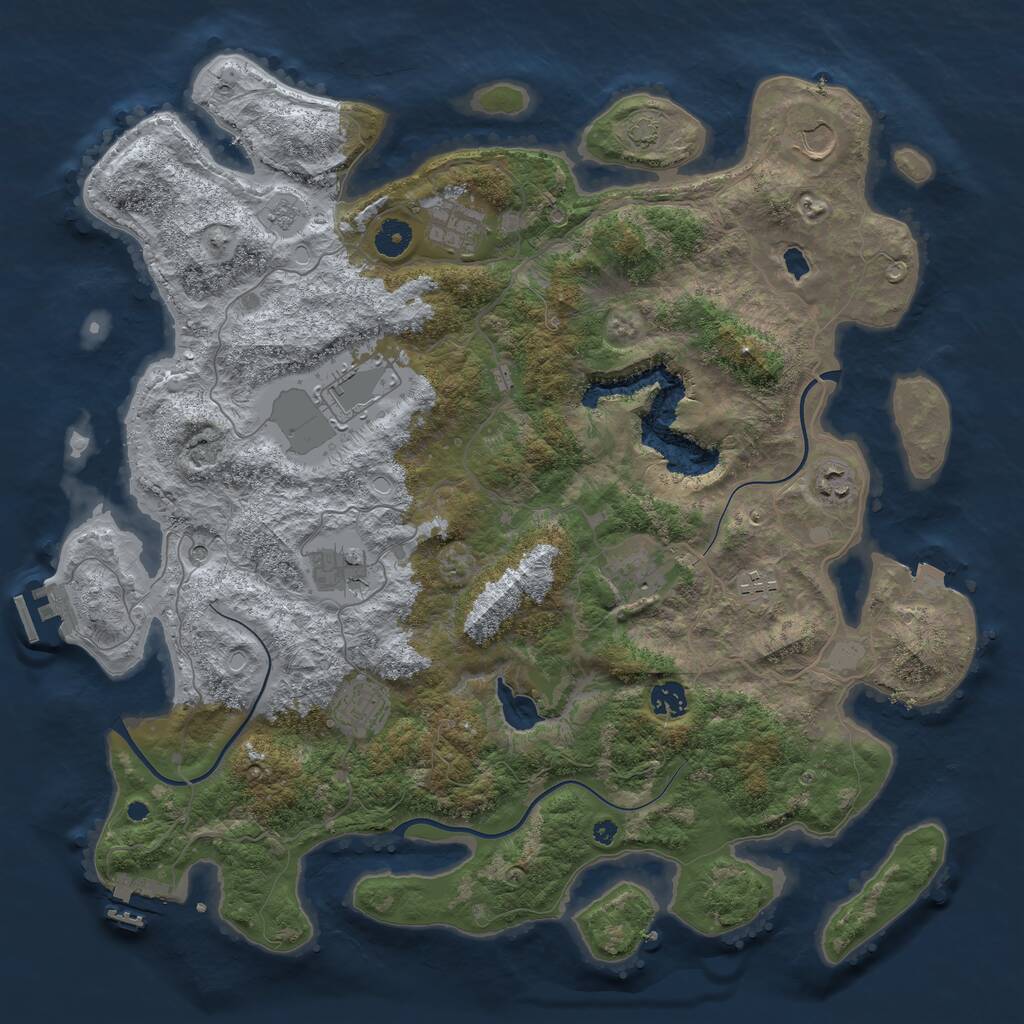 Rust Map: Procedural Map, Size: 4200, Seed: 121237435, 15 Monuments
