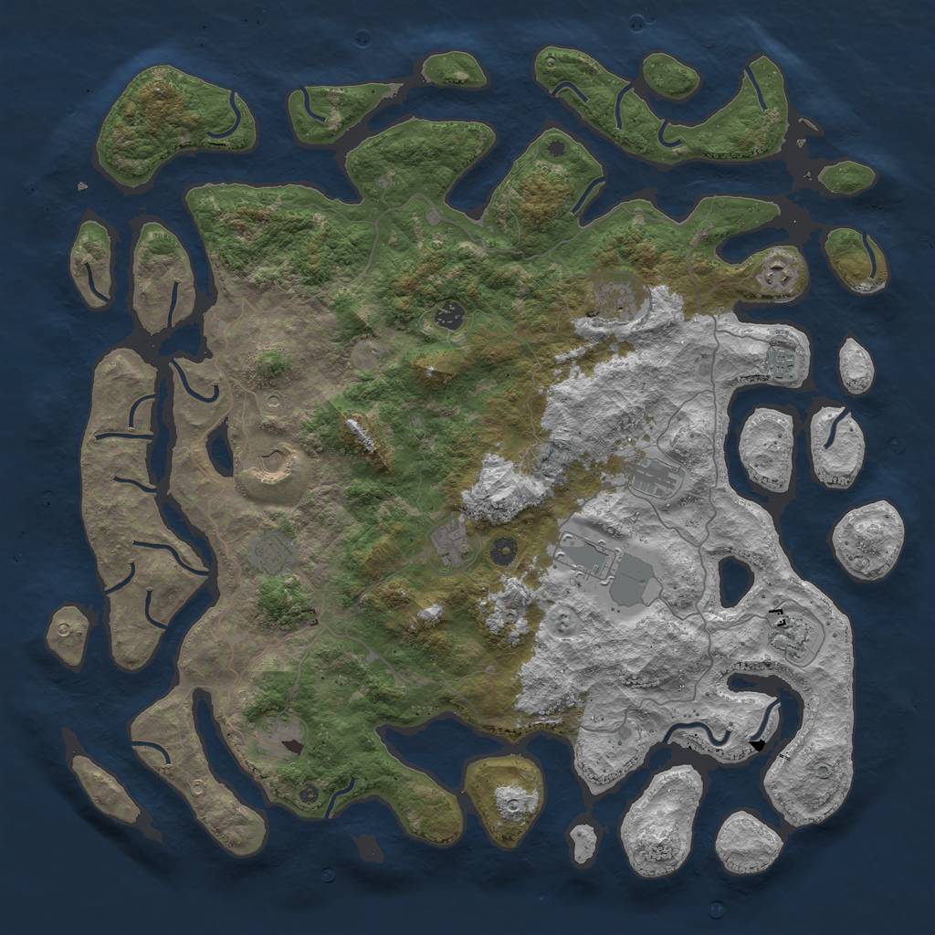 Rust Map: Procedural Map, Size: 5000, Seed: 623564111, 14 Monuments