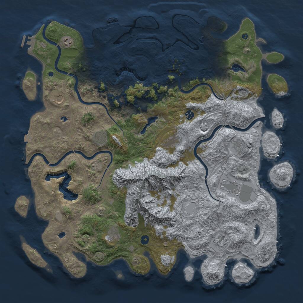 Rust Map: Procedural Map, Size: 5000, Seed: 623564111, 16 Monuments