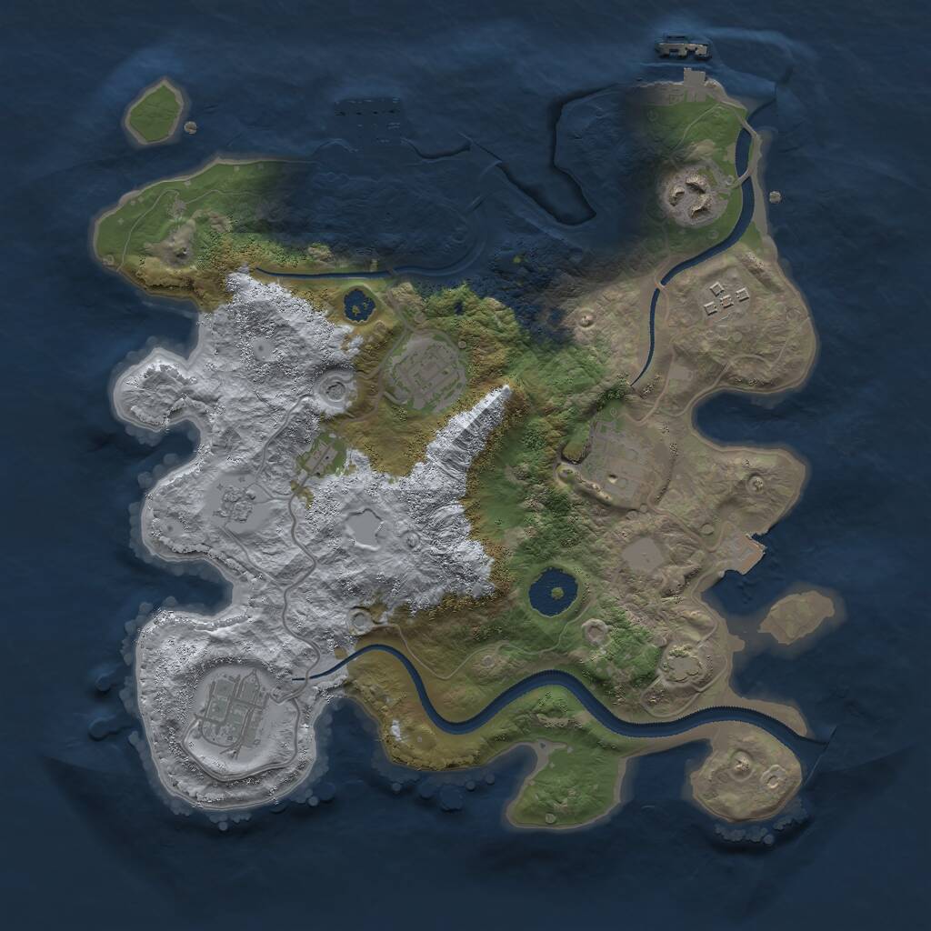 Rust Map: Procedural Map, Size: 3000, Seed: 7828741, 11 Monuments