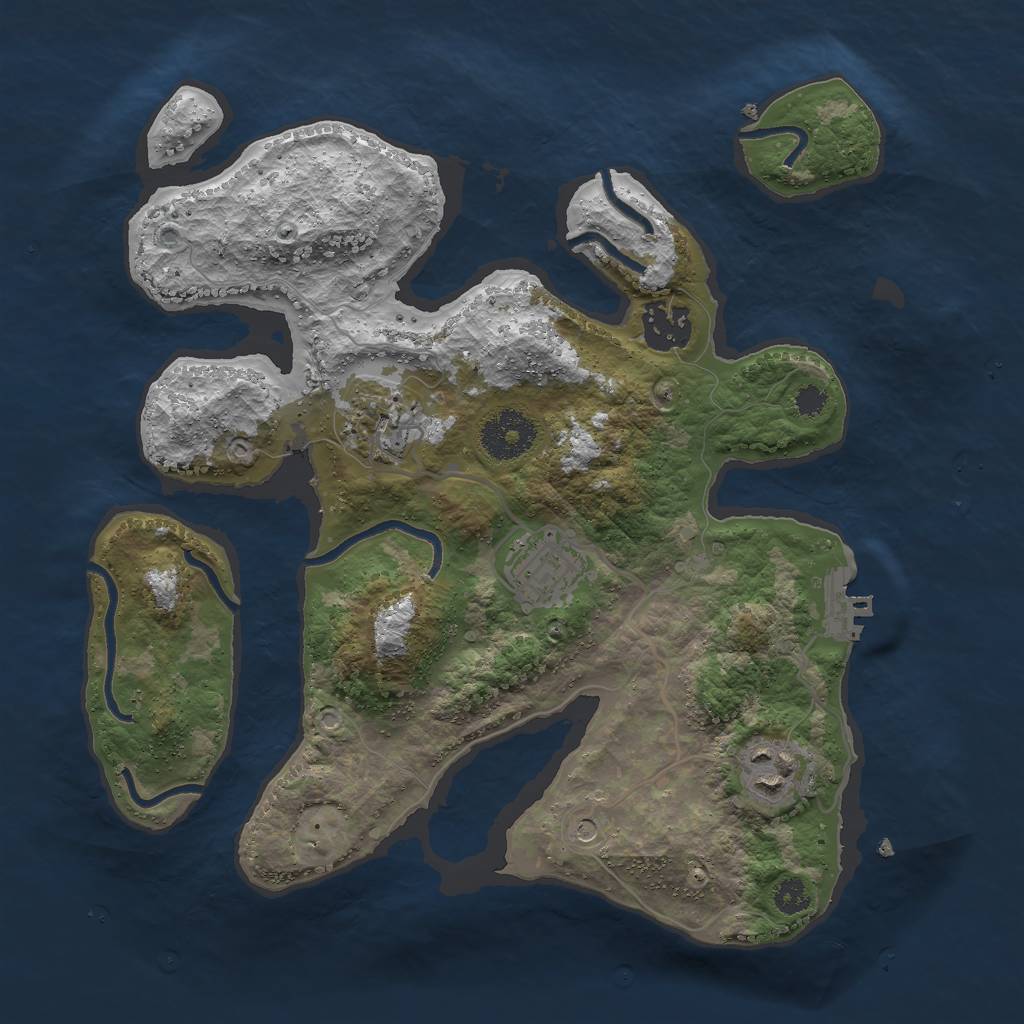 Rust Map: Procedural Map, Size: 3000, Seed: 43254322, 8 Monuments