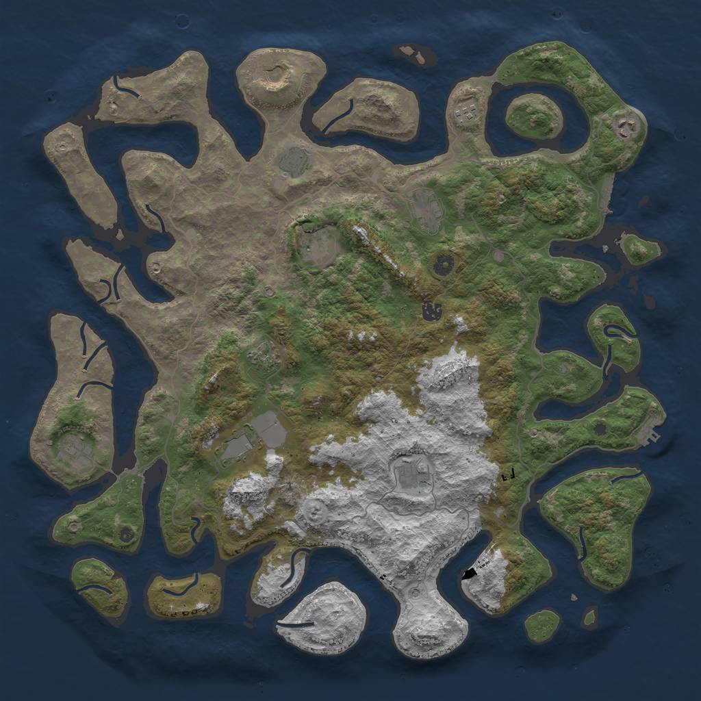 Rust Map: Procedural Map, Size: 5000, Seed: 5688, 16 Monuments