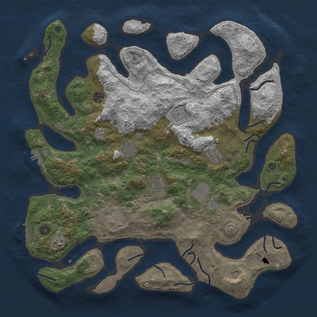 Rust Map: Procedural Map, Size: 4500, Seed: 963522, 15 Monuments