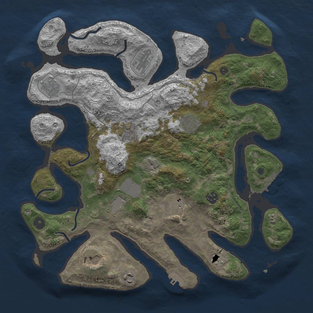 Rust Map: Procedural Map, Size: 4000, Seed: 1340152824, 15 Monuments