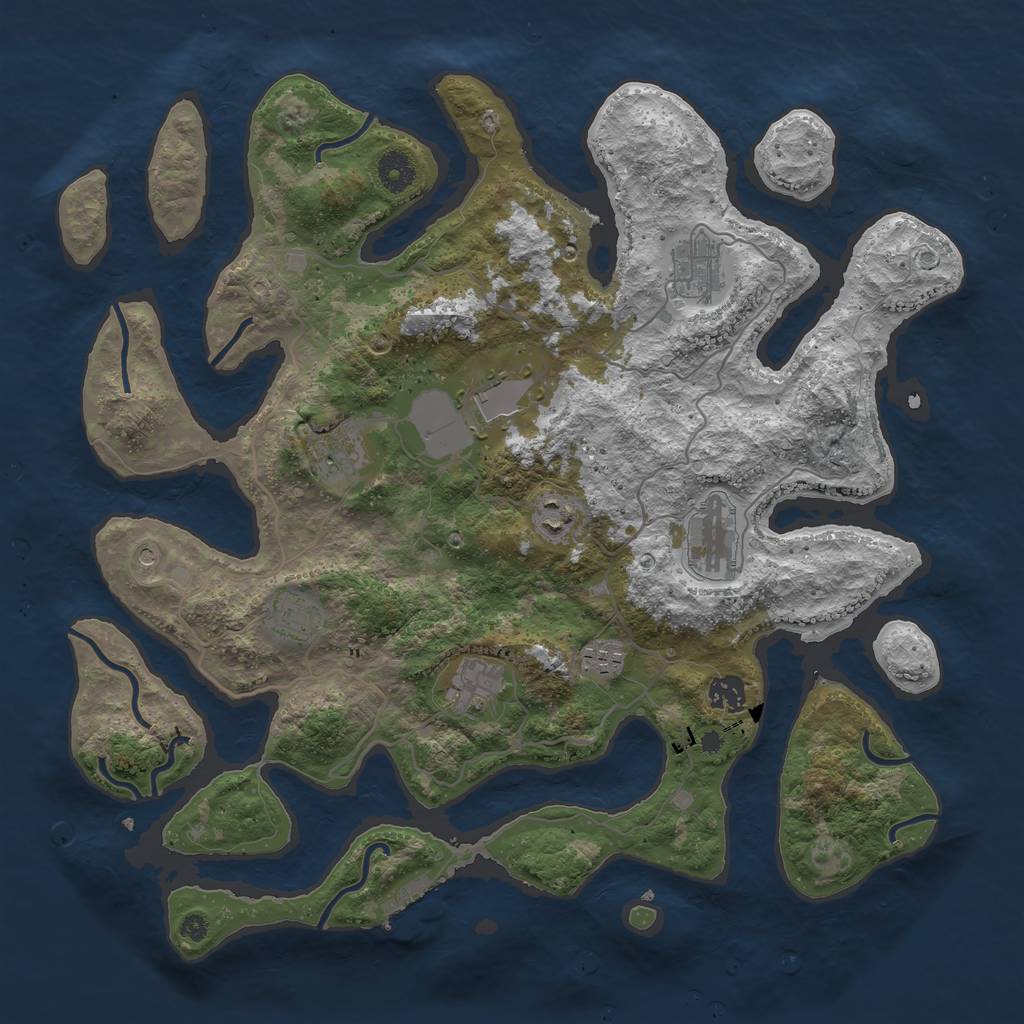 Rust Map: Procedural Map, Size: 4000, Seed: 20210702, 13 Monuments