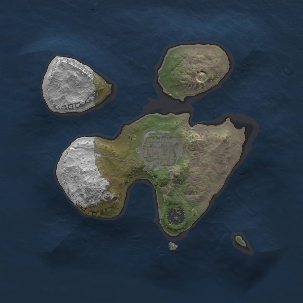 Rust Map: Procedural Map, Size: 1750, Seed: 7121, 3 Monuments