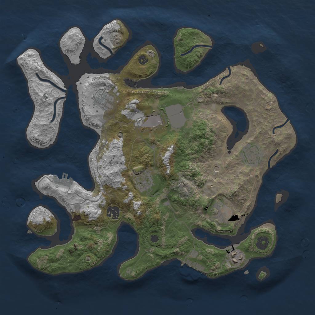 Rust Map: Procedural Map, Size: 3507, Seed: 789519815, 12 Monuments