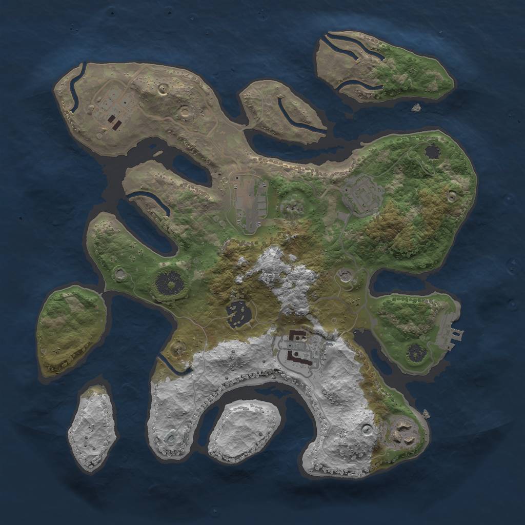 Rust Map: Procedural Map, Size: 3000, Seed: 573019626, 10 Monuments