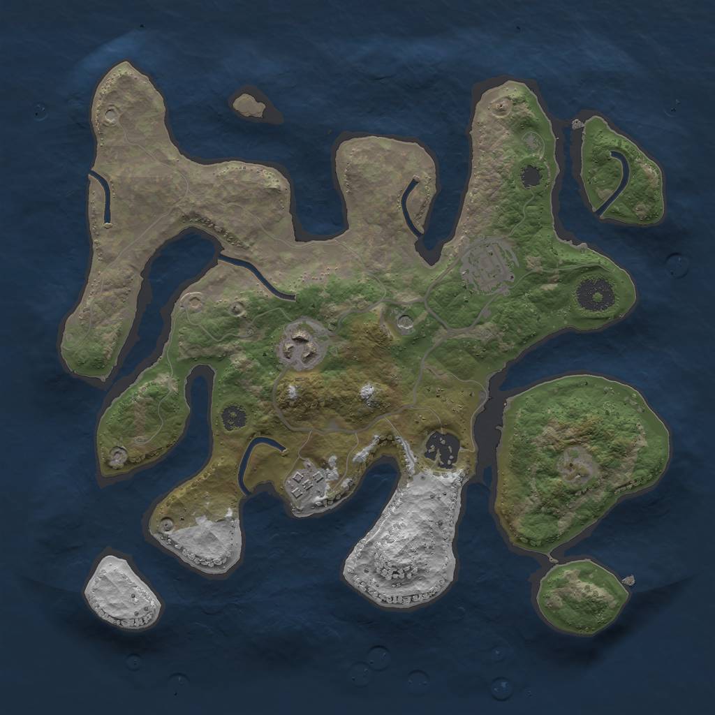 Rust Map: Procedural Map, Size: 3000, Seed: 612551985, 7 Monuments