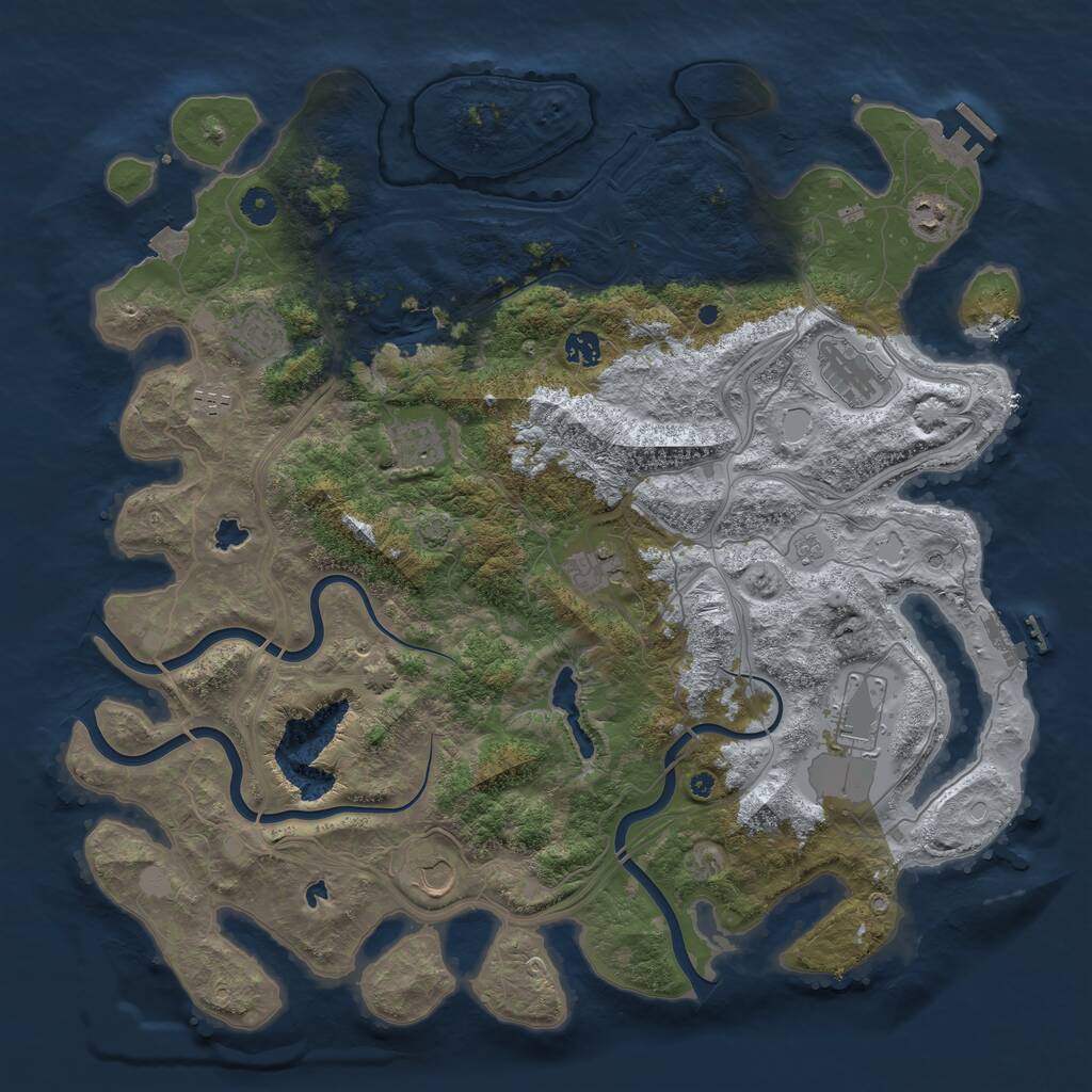 Rust Map: Procedural Map, Size: 4500, Seed: 324324232, 15 Monuments