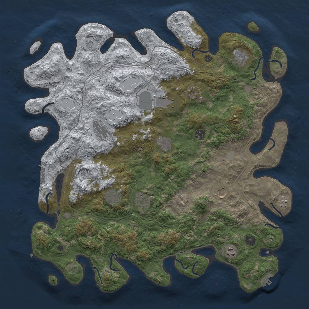 Rust Map: Procedural Map, Size: 4500, Seed: 213, 20 Monuments