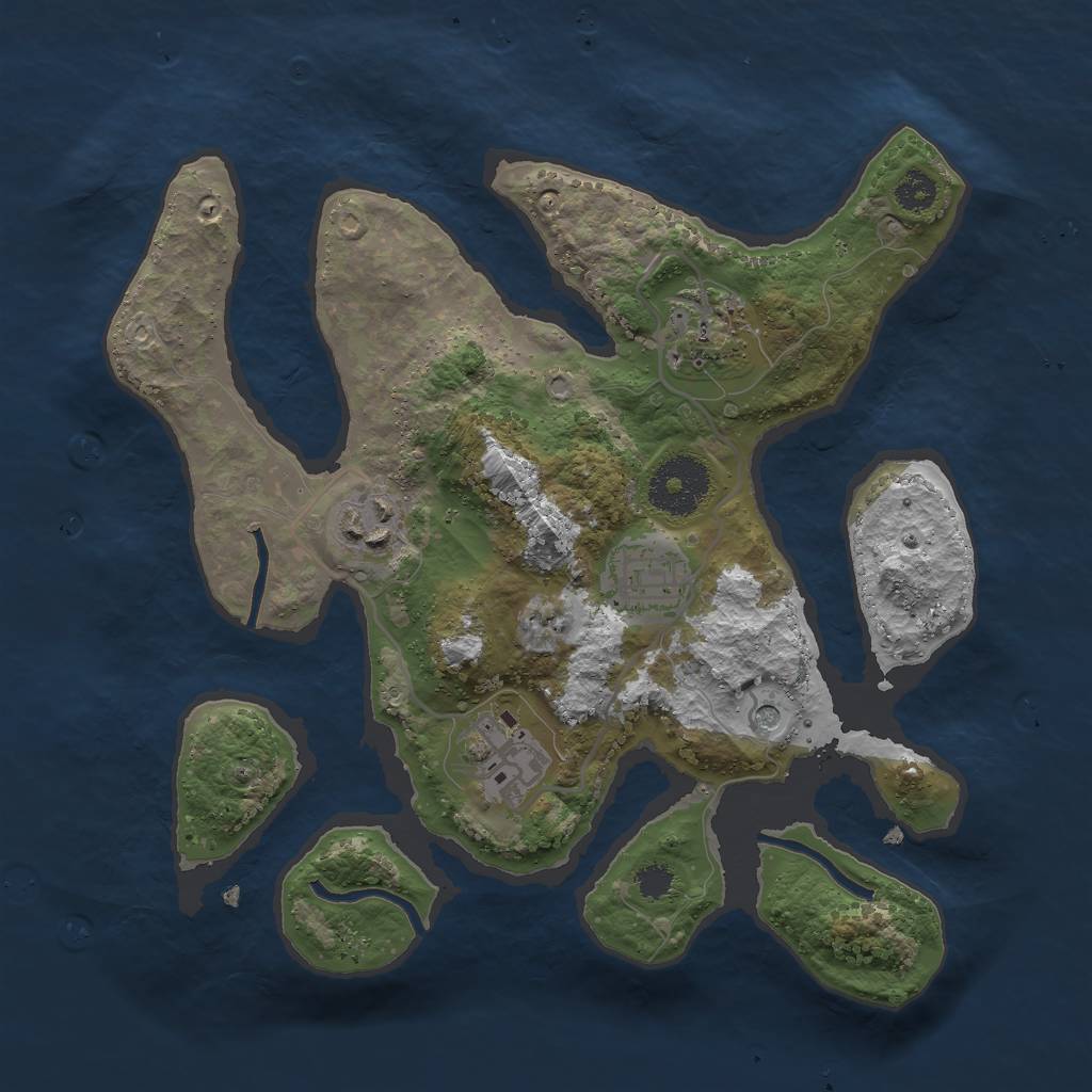 Rust Map: Procedural Map, Size: 2800, Seed: 3046, 7 Monuments