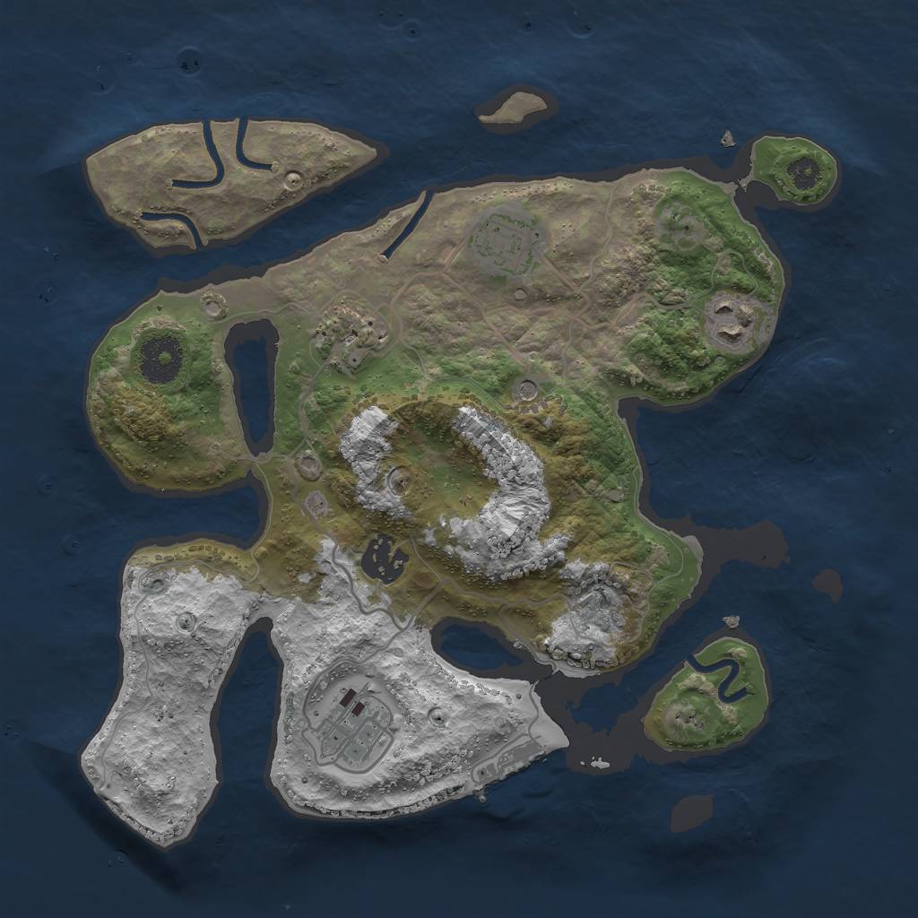 Rust Map: Procedural Map, Size: 3000, Seed: 869420699, 9 Monuments