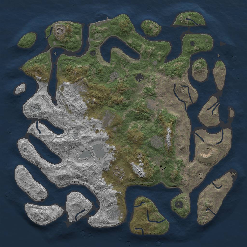 Rust Map: Procedural Map, Size: 4600, Seed: 832567, 15 Monuments