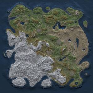 Thumbnail Rust Map: Procedural Map, Size: 4500, Seed: 6666, 16 Monuments