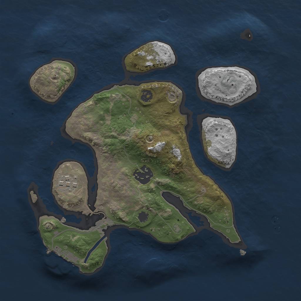Rust Map: Procedural Map, Size: 2500, Seed: 8567, 5 Monuments