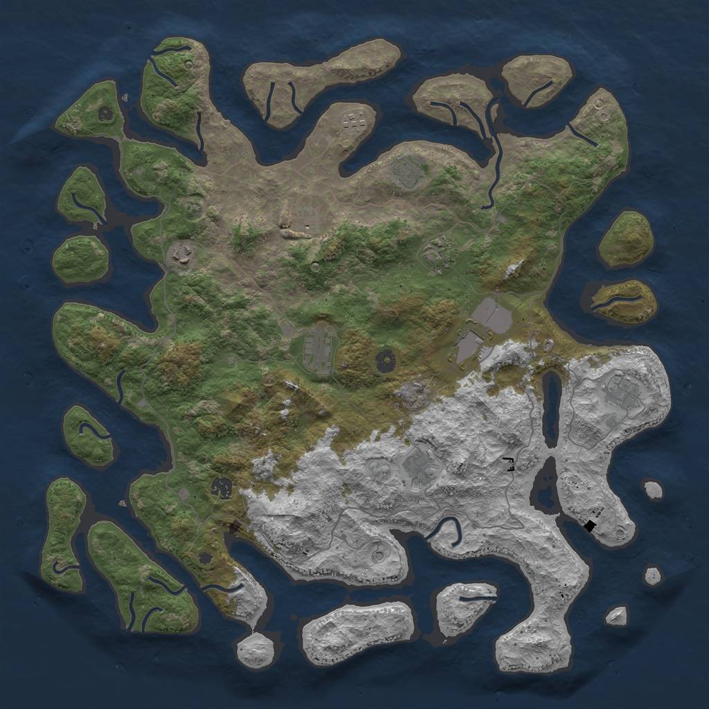 Rust Map: Procedural Map, Size: 4800, Seed: 754121642, 13 Monuments