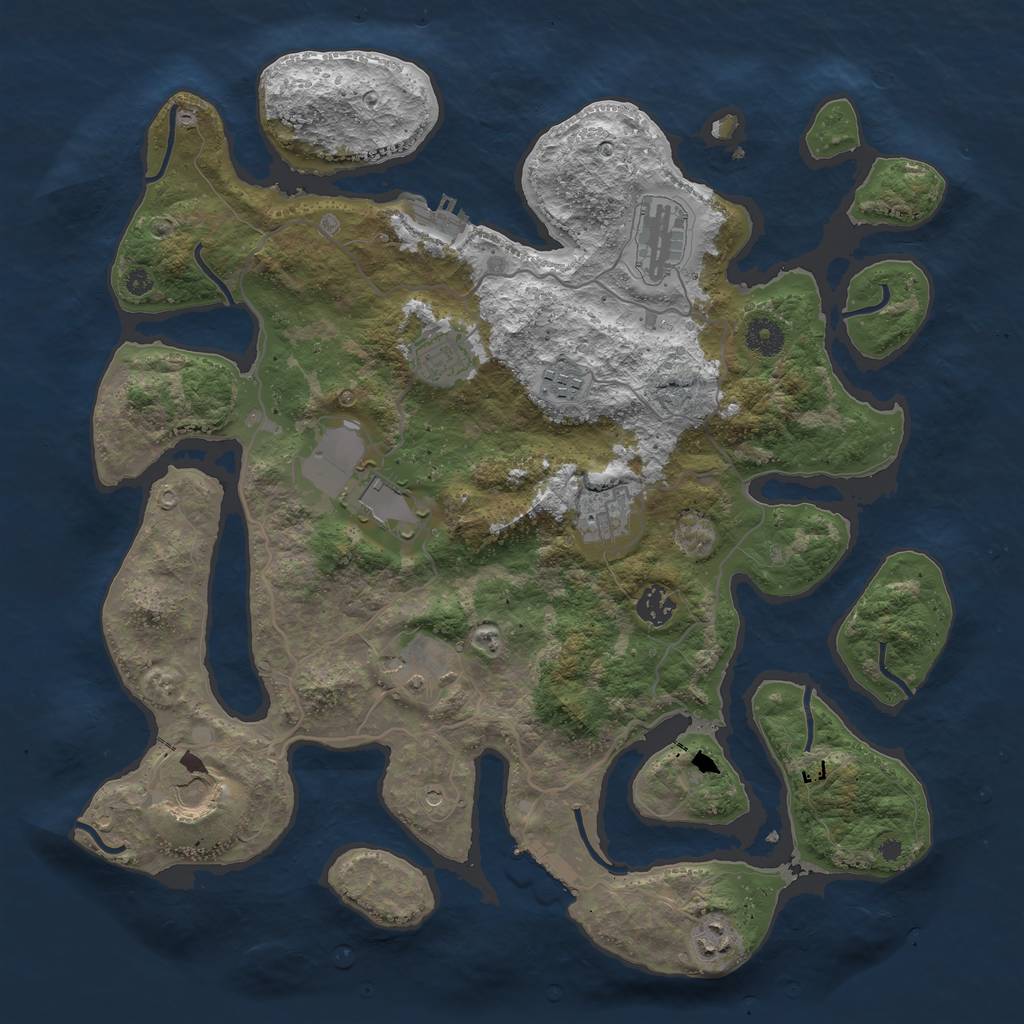 Rust Map: Procedural Map, Size: 4000, Seed: 961139215, 14 Monuments